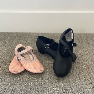 Girls dance shoes - ballet and tap shoes set